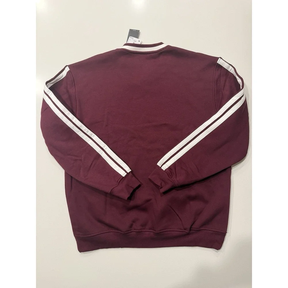 adidas Texas A&M Aggies 3-Stripes Fleece Maroon Sweatshirt JM9099 Men's Medium